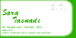 sara tasnadi business card